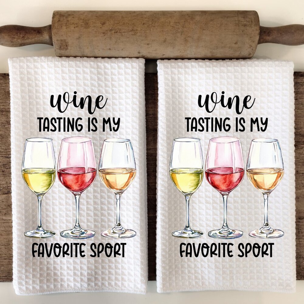 Funny Wine Saying Towel, Cute Bar Towel, Wine Love Kitchen Towel